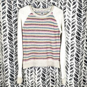 Vintage Roxy Rainbow Multicolor Crewneck Knit Sweatshirt Y2K